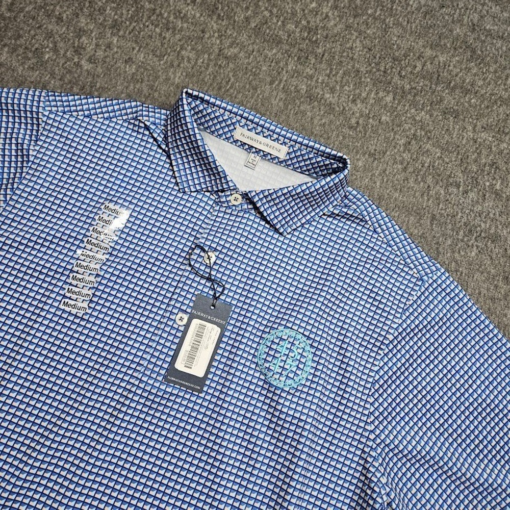 Fairway & Greene Polo Shirt Mens Medium Blue Trump 45 47 Logo New With Tags